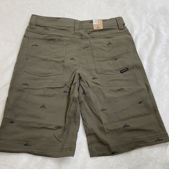 Prana Brion Shorts 11” Inseam UPF 50+ Slate Green Crux Rock Size 30 - Picture 6 of 11